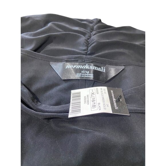 Norma Kamali Shirred Dress Black Size XL NWT Holiday - Picture 3 of 14